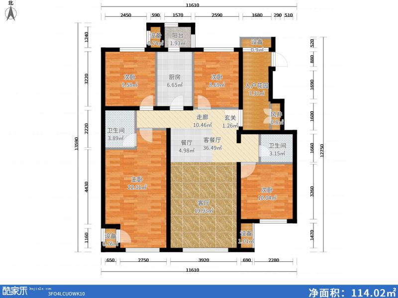 包頭裝修方案包頭加州郡府163㎡