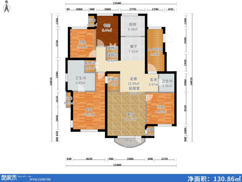 包頭裝修方案包頭加州郡府165㎡