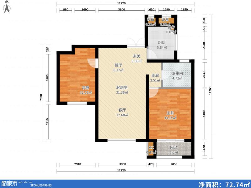 包頭裝修方案包頭維多利·新天地84㎡